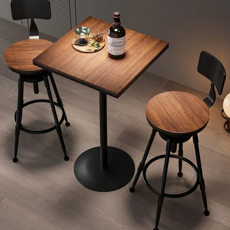 للتصميم الحديث كرسي طعام معدني للمطاعم مقعد مرتفع أثاث منزلي مقاوم للماء لغرفة المعيشة الخارجية #1