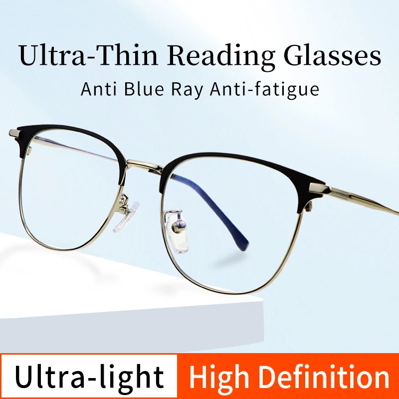  Ultra-Thin Reading Glasses Blue Light Blocking,Transparent Magnifying Glasses for Men Readers,Presbyopia Eyeglasses