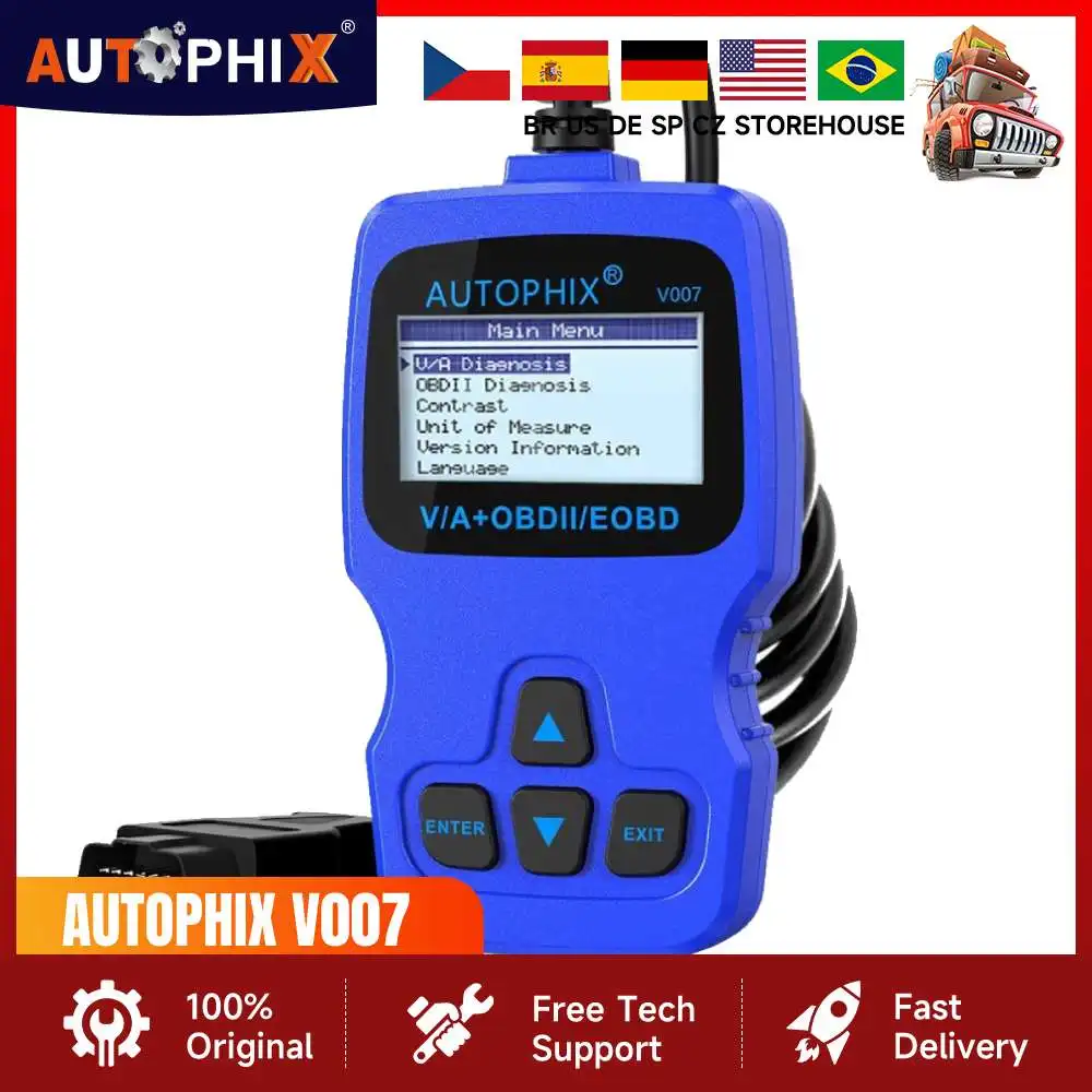 Autophix V007 Car Diagnostic Scanner for Golf Gol Passat A4 A6 Q7 ABS SRS Oil Reset OBD2 Automotive Scanner for VW Audi