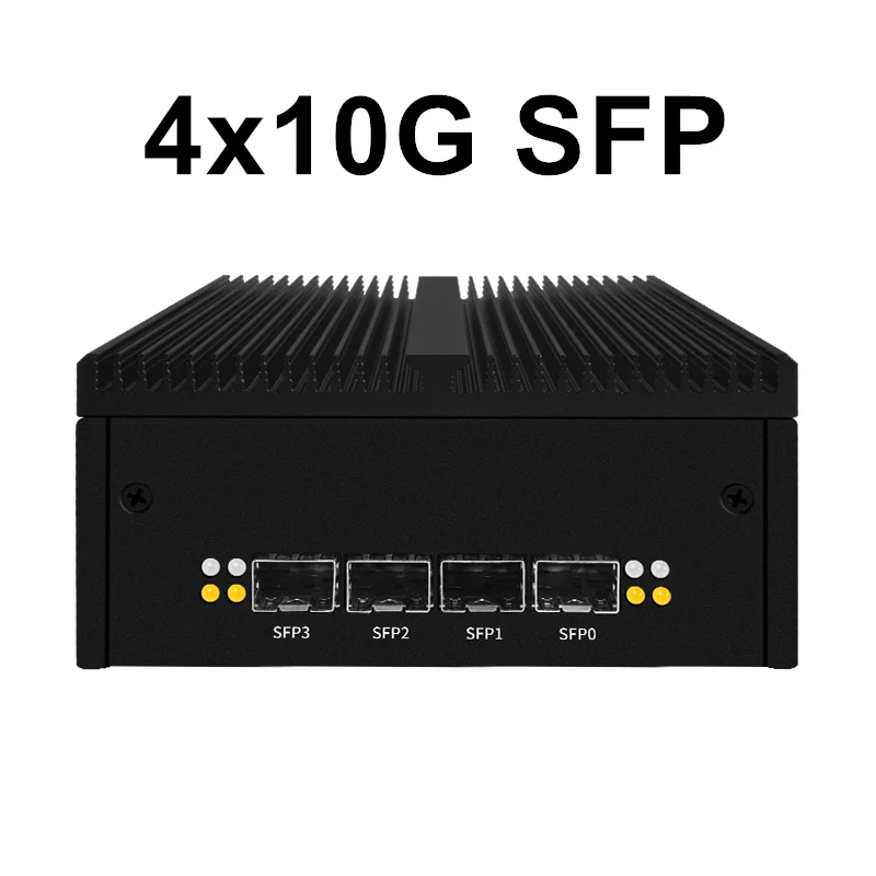 H10 Soft Router Mini Computer Industriale N100 N150 2*2.5G 2*10G/4*10G SFP + 12V-24V Ampia Ingresso Tensione Supporto TPM GPIO