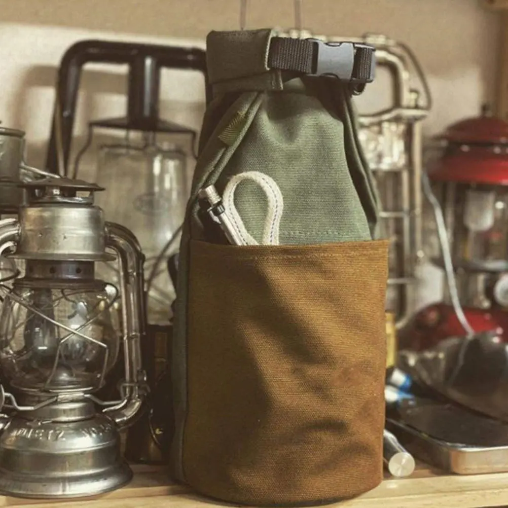 

Canvas Oil Lantern Storage Bag Retro Style Portable Durable Outdoor Camping Lamp Pouch Wear-Resistant Oil Lamp Container