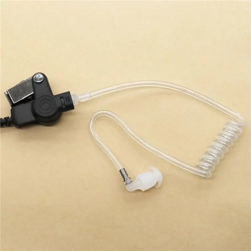 Y44A Acoustic Tube Earpiece Headset Mic for Motorola Walkie Talkie, DP1400 EP450 GP88, Clear Audio with PTT, Black