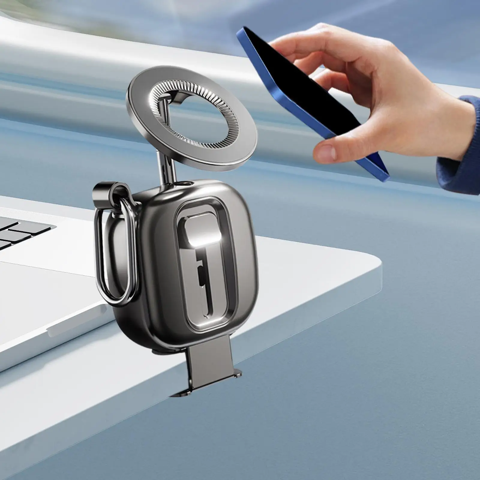 Supporto per telefono da viaggio in aereo magnetico, compatto, pieghevole, stabile, vivavoce per supporto per telefono essenziale da viaggio a lungo volare