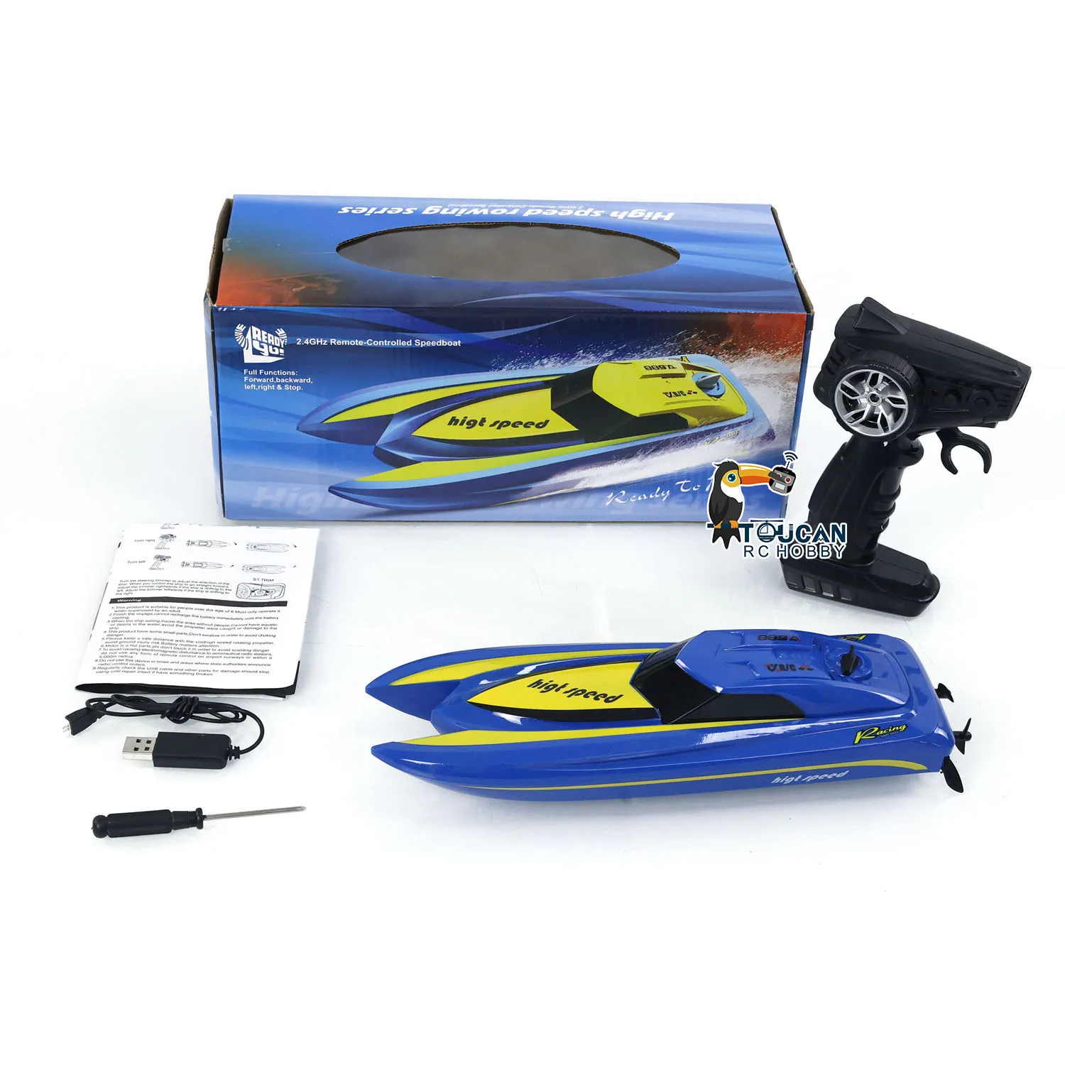 RC RTR Barca Nave da corsa elettrica Barca ad alta velocità 2.4Ghz Radiocontrollo Modello di nave Giocattolo per bambini Adulti Regalo all\'aperto