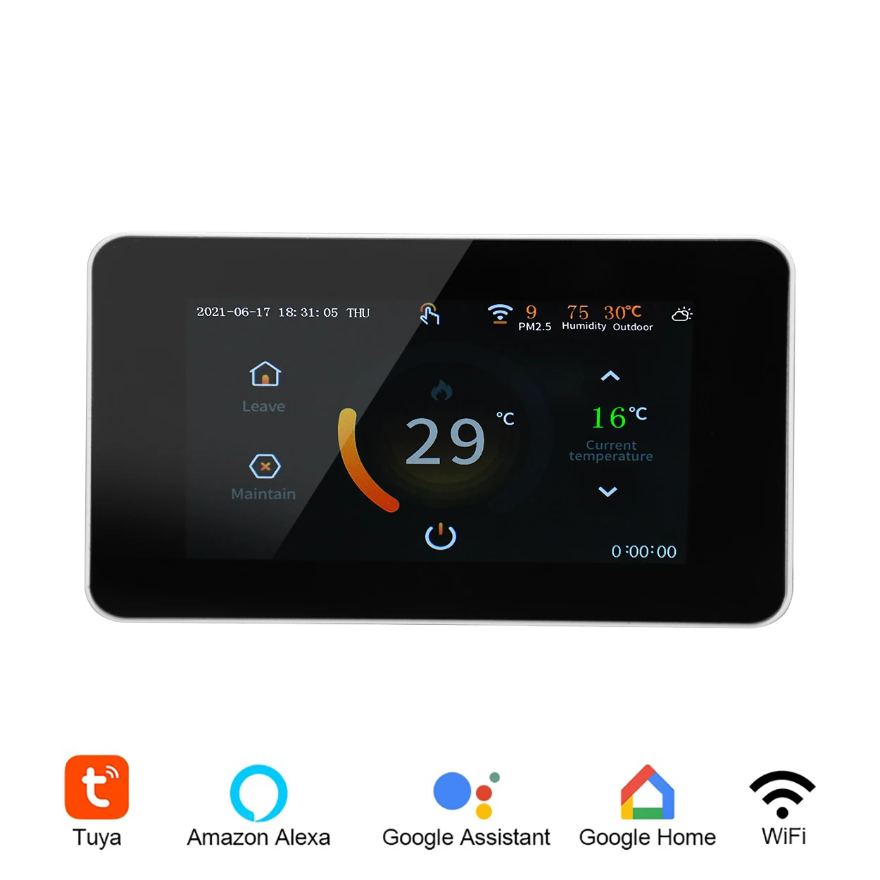 

WiFi Smart Home Thermostat Heating Temperature Controller with Celsius/Fahrenheit LED Touch Screen Works with Alexa Google Home