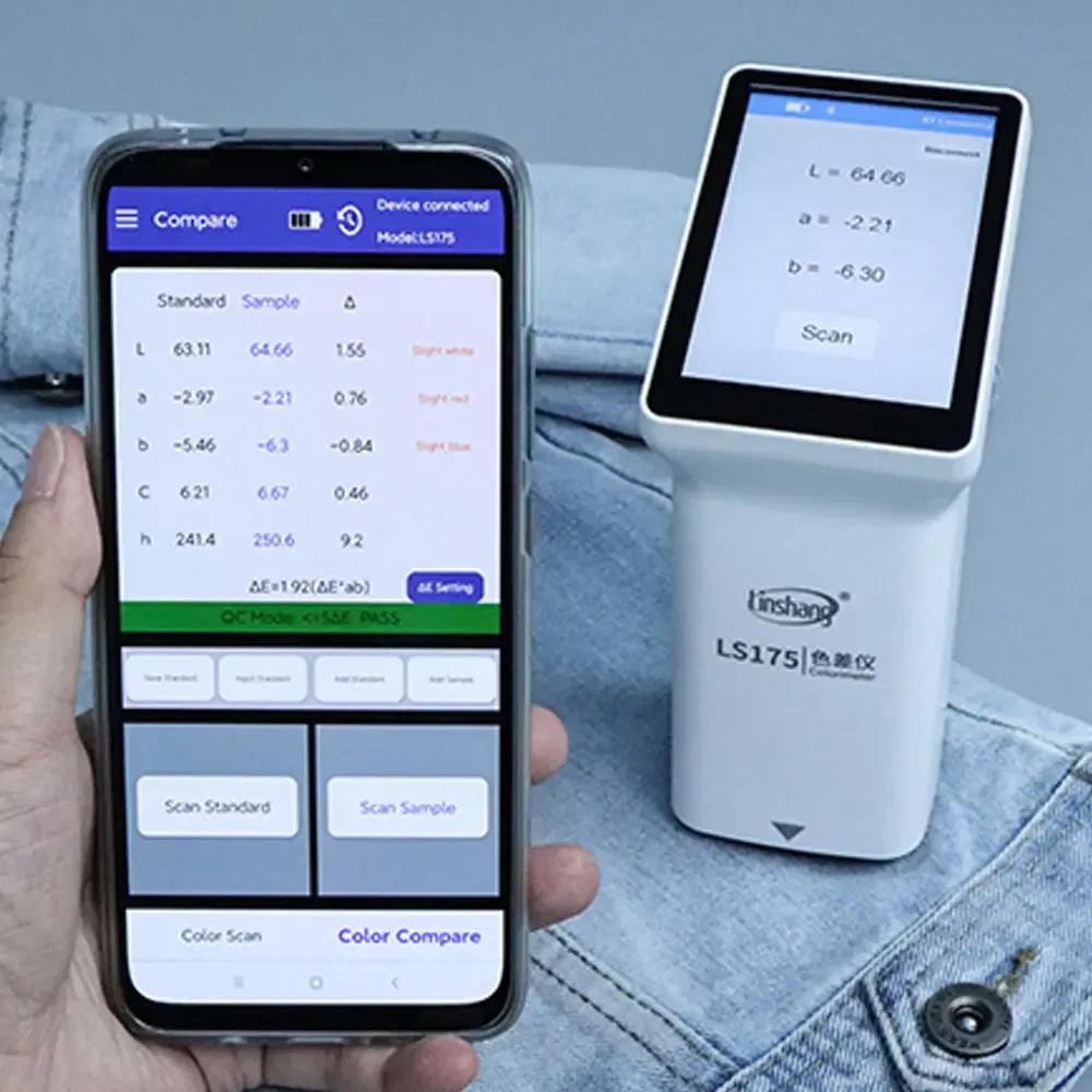 

-Portable Colorimeter with 20mm Aperture Touch screen for textiles, leather and meat Color Difference Anayzer