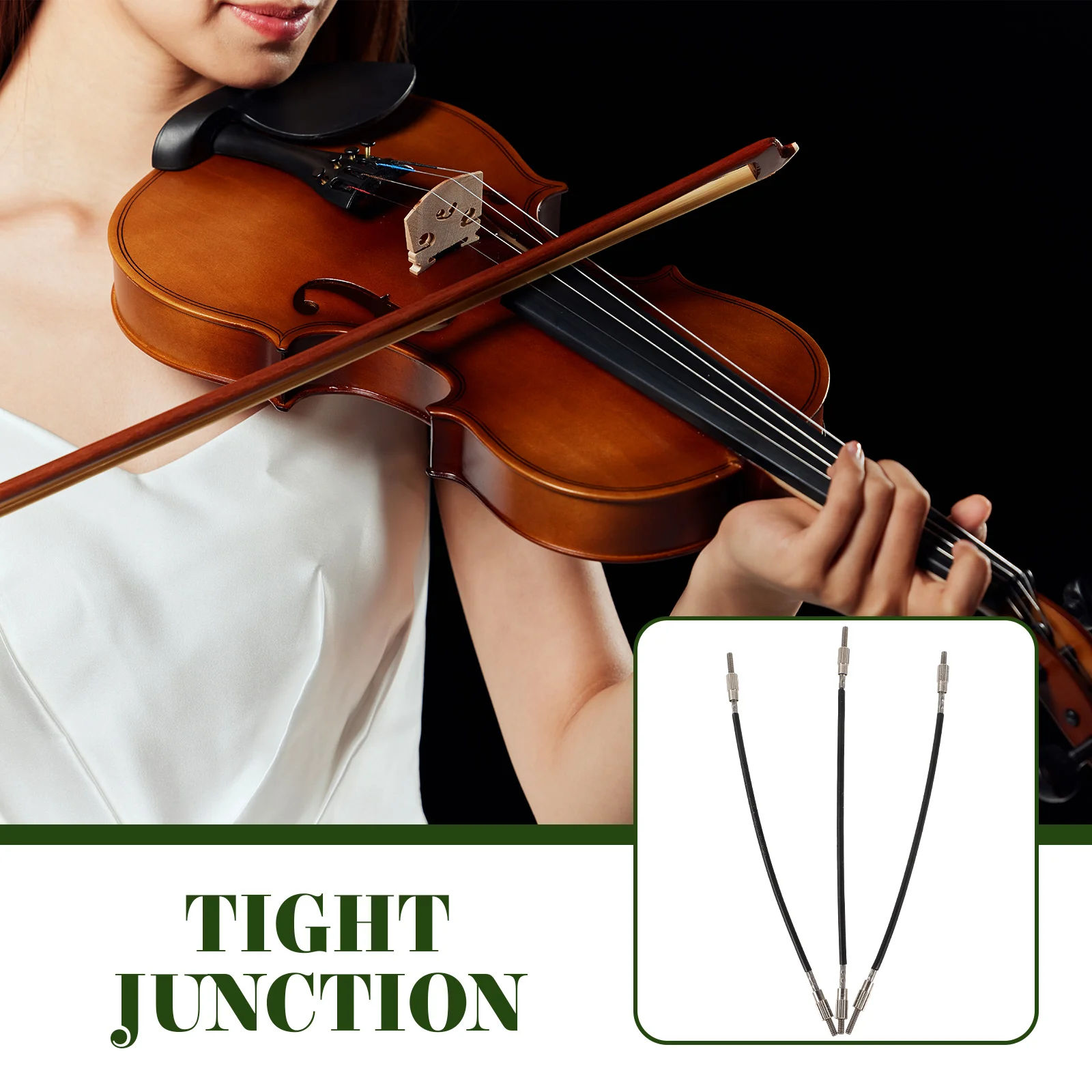 

3pcs Violin Tail Rope Steel Wire Tailpiece Replacement Parts for 4/4 Size Violin Accessories Enhance Performance Durability