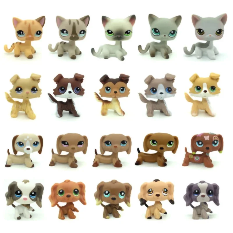 LPS-Pet Shop Brinquedos para Meninas, Cães e Gatos, Presentes de Aniversário, Animais Originais Figuras, Presentes, collie