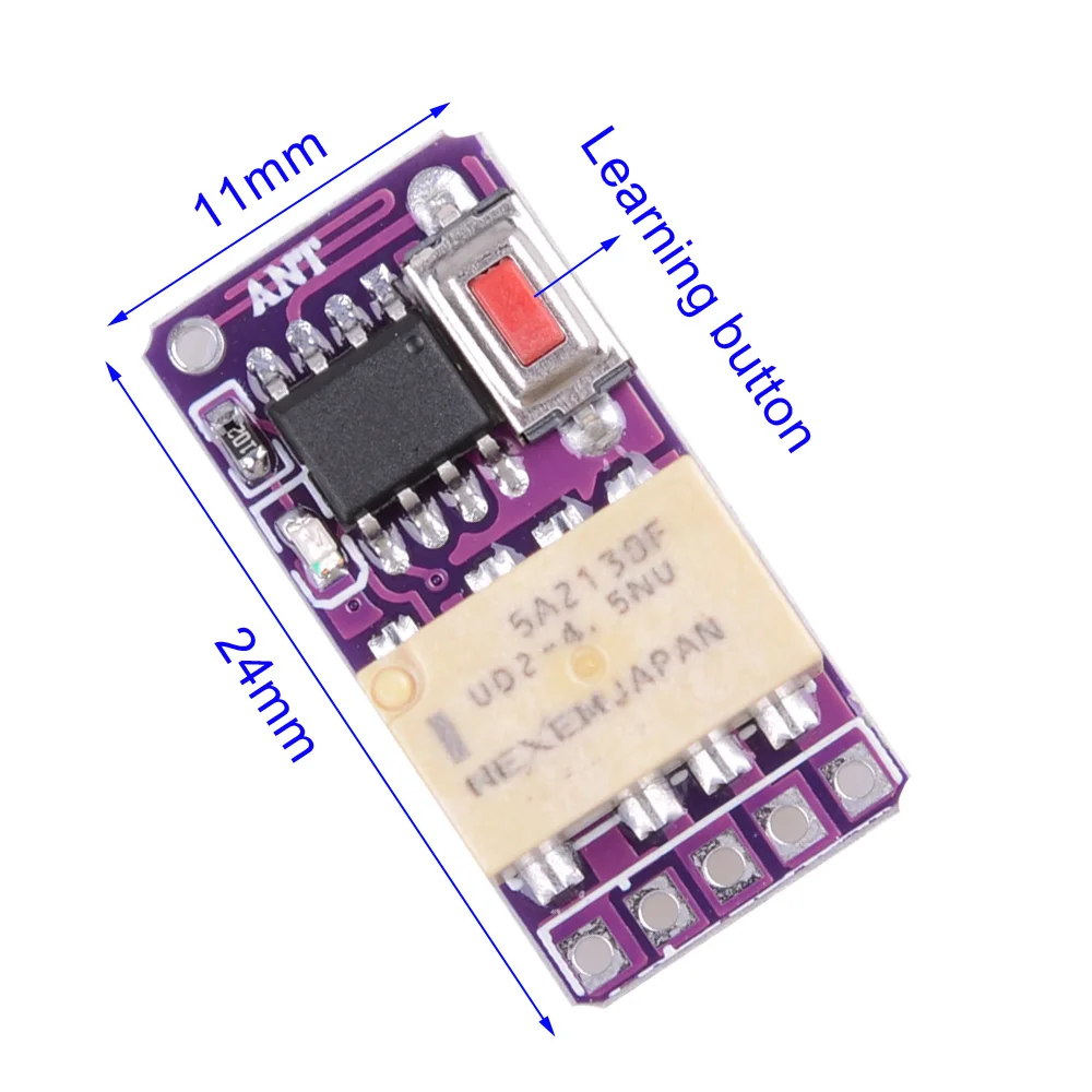 3.7v 5v 6v 7.4v 9v 12v 433Mhz Power Saving Mini Size Relay Contact RF Wireless Momentary Mode Switches Small Tiny Remote Control