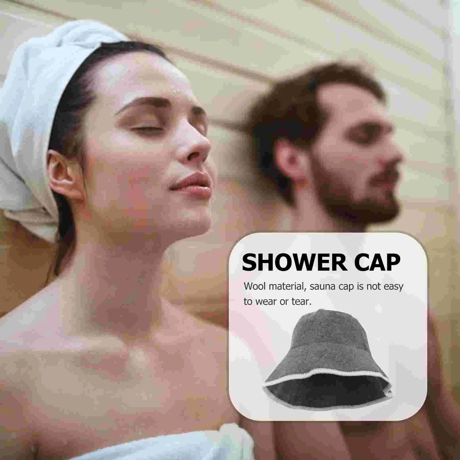 Wool Sauna Hat Head Wrap for Men Comfortable Hats Spa Cap Russian Bathing Bathroom Shower Women Caps Supplies Hair