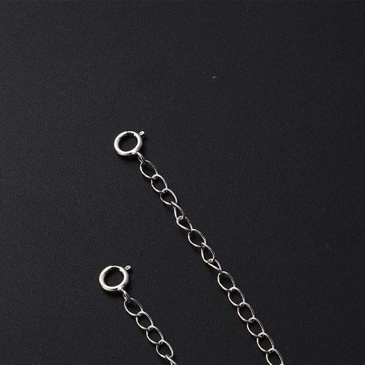 

2pcs Sterling Silver Necklace Bracelet Extender Heart Shape Lengthening Chain For Women Jewelry Accessory Extended Connector