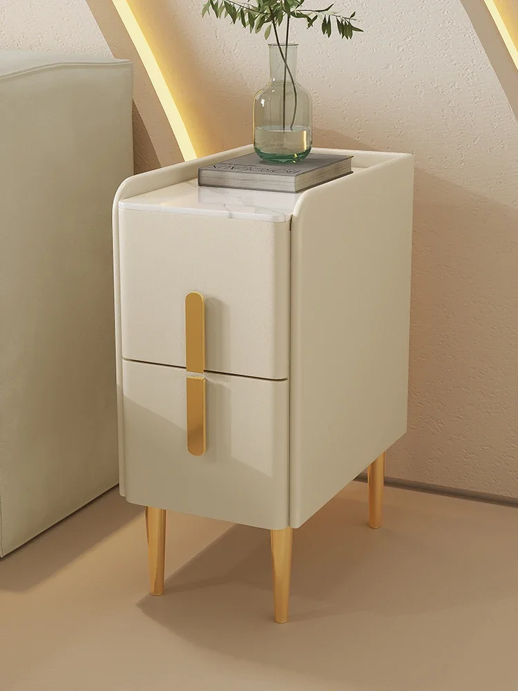 minimalist modern French cream style solid wood mini creative internet celebrity bedside table