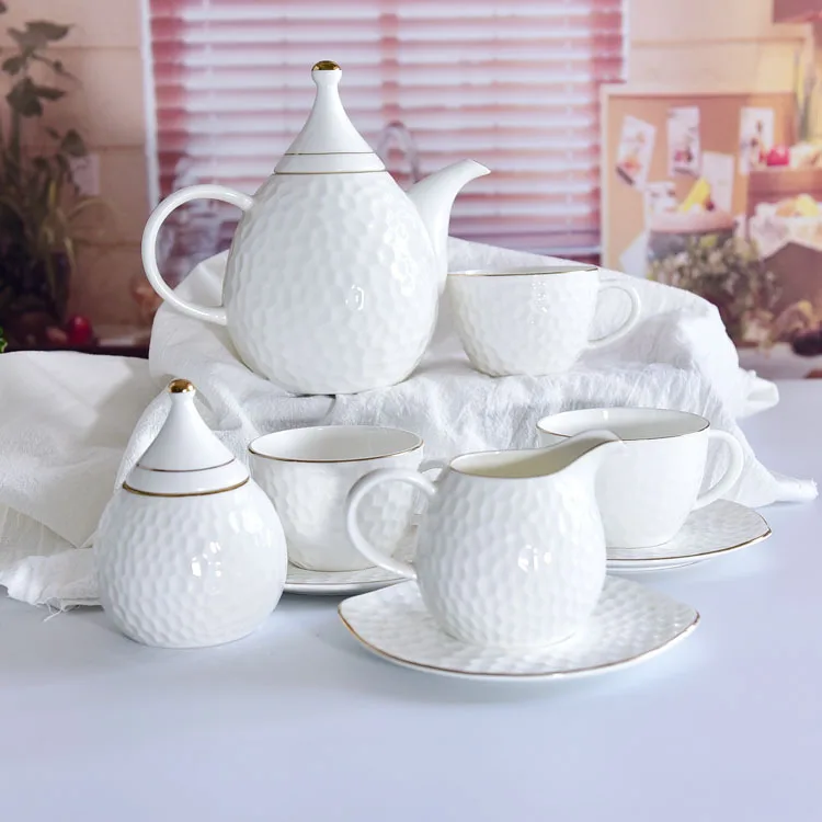 Ceramic coffee set 9 pieces of European bone china coffee cup dish gift afternoon tea cup