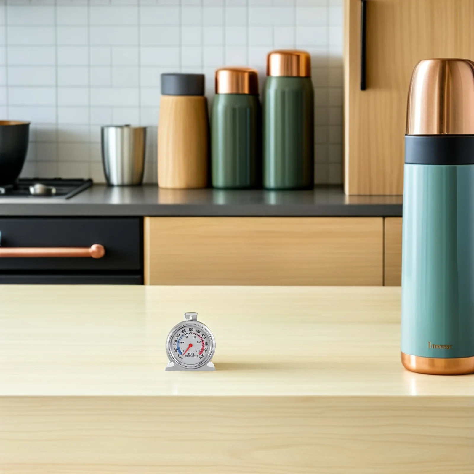 

Stainless Steel Oven Thermometer Dial Physical Sensing Accurate Temp Gauge for Baking Roasting Smoking Cooking