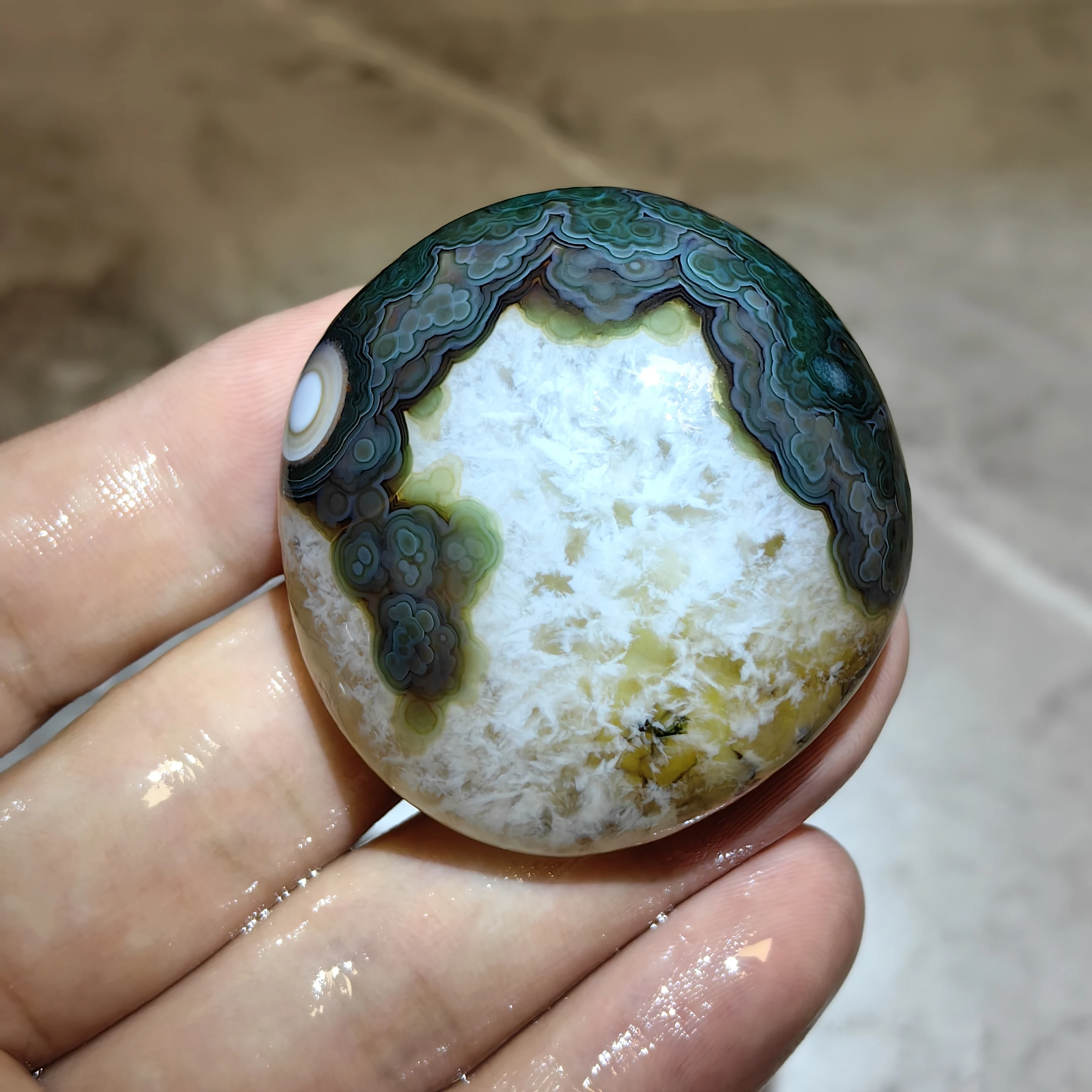 Pure Natural Rough Stone, Gobi Divine Eyes Agate Good Luck,Attract Wealth Reiki Spiritual MeditationJewelry DIY Decoration