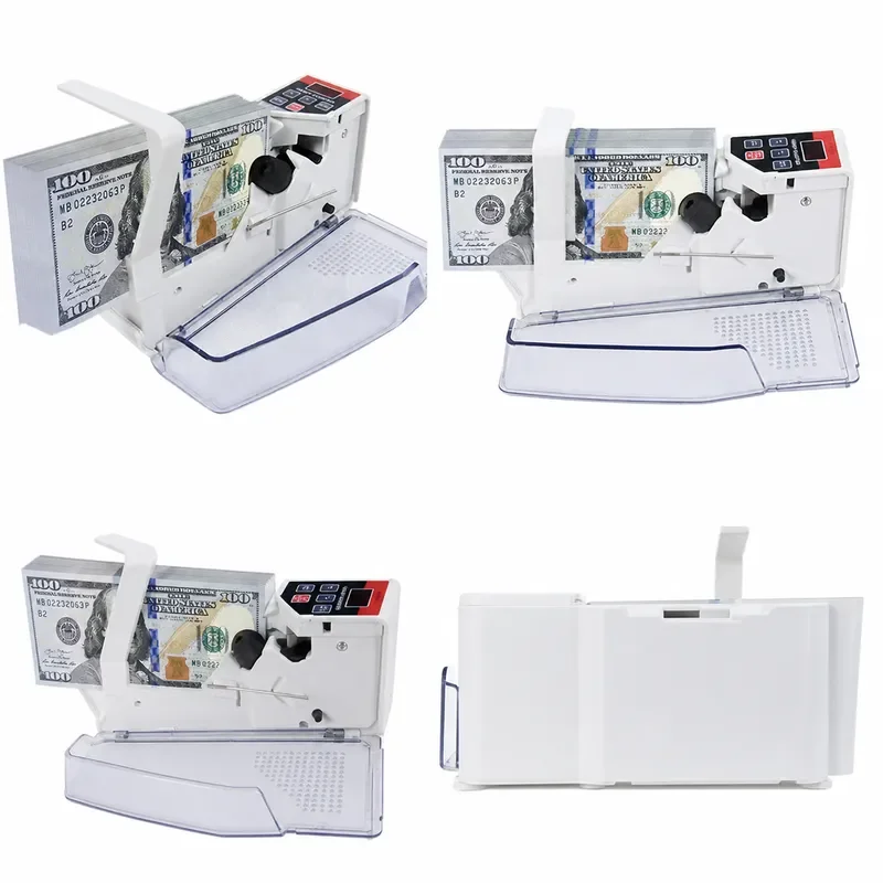 Portable Money Counter Cash Counting Machine Banknote Currency Counter with LED Display for All Note Bill Counters