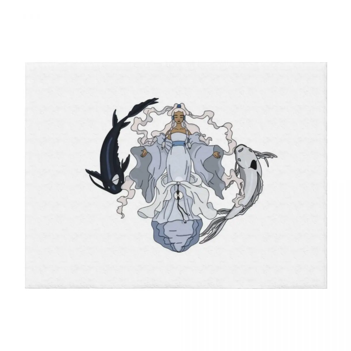 

avatar yue tui and la koi fish Throw Blanket Hairy Winter beds Retros Heavy Blankets