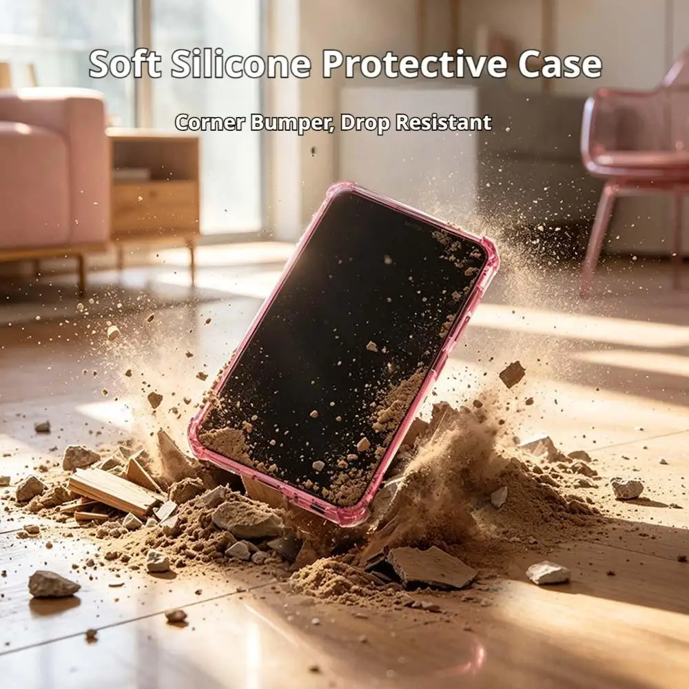 For Innioasis G1 G3 Soft TPU Protective Cover Shock‑Proof Protective Case With Hand Rope Transparent Pink MP3 Player Shell