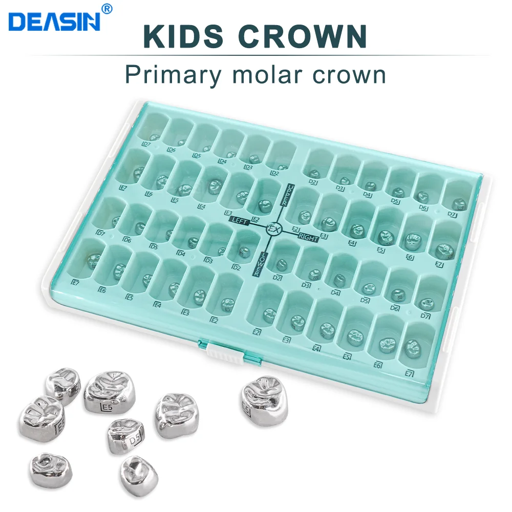 48/96pcs Dental Kids adult Temporary Primary Molar Stainless Steel Orthodontic Teeth Pediatric Crowns Braces Dentistry Materials