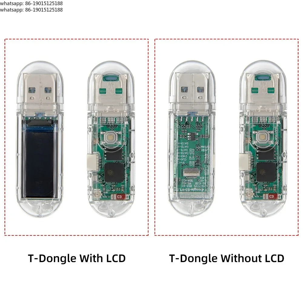 T-Dongle-S3 ESP32-S3 development board with 0.96-inch ST7735 LCD display, supporting WiFi, Bluetooth, TF card