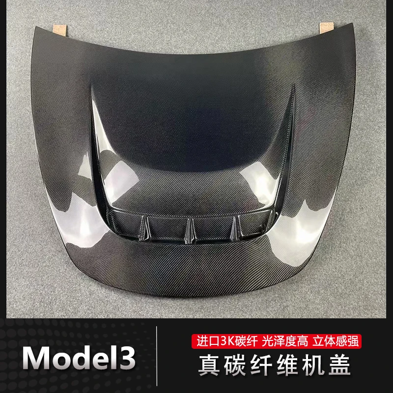 

Suitable for Model 3 modified carbon fiber, Tesla perforated engine hood, front cover