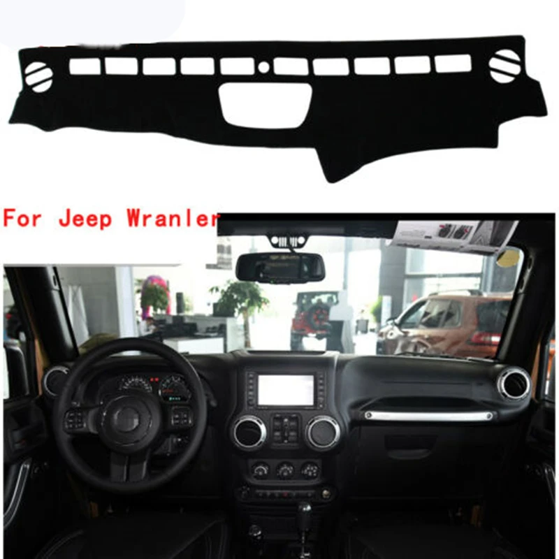Автомобильный коврик для приборной панели, коврик для приборной панели с защитой от солнца для Jeep Wrangler 2011-2015