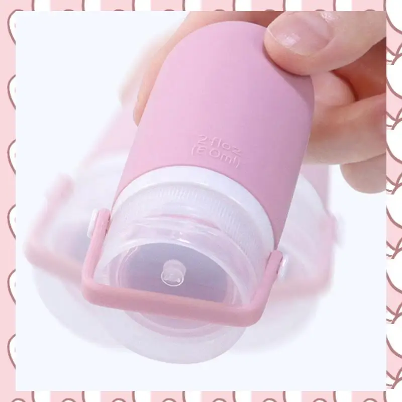 

HHTL Portable Silicone Travel Bottles Liquid Container Empty Refillable Packing Lotion Shampoo Container Cream Trip (90Ml B)