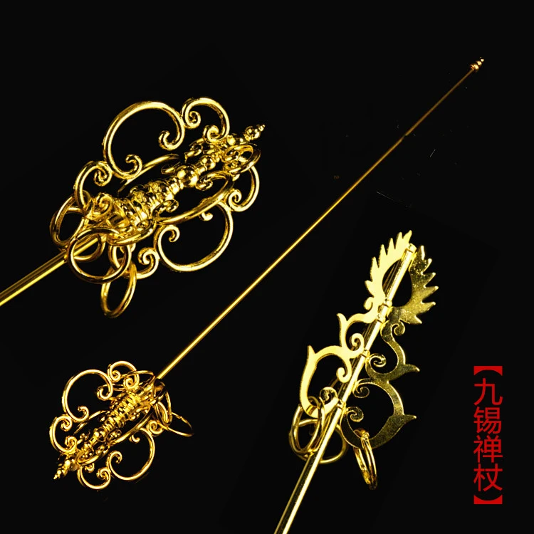

1/6 Miniature Weapon Tang Monk Nine Tin Zen Stick Xuanzang Staff Model Props Fit 12'' Action Figure Soldier In Stock