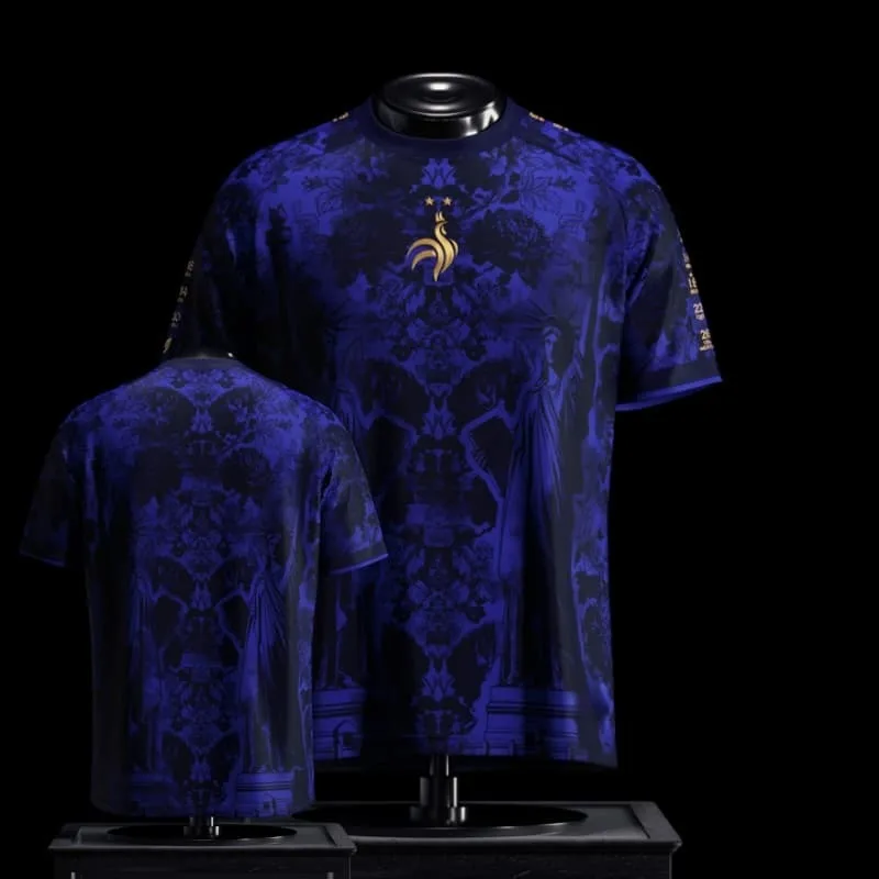 2026 New Collector's Edition French Commemorative Jersey Statue of Liberty Retro Pattern Print Unisex Sports Casual Short-Sleeve