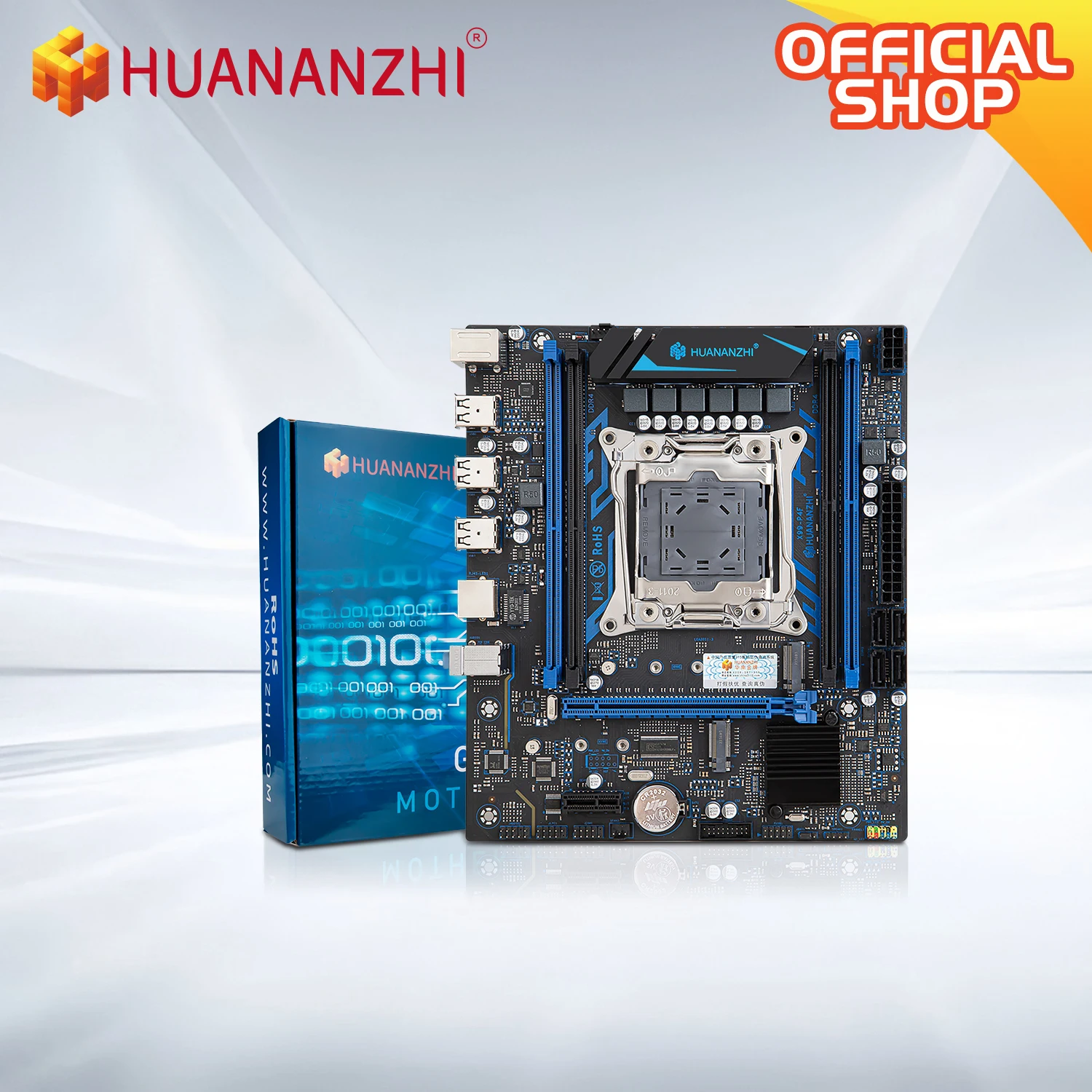Huananzhi x99 p4f lga 2011-3 xeon x99 placa-mãe suporte intel e5 v3 v4 todas as séries ddr4 recc memória não-ecc nvme
