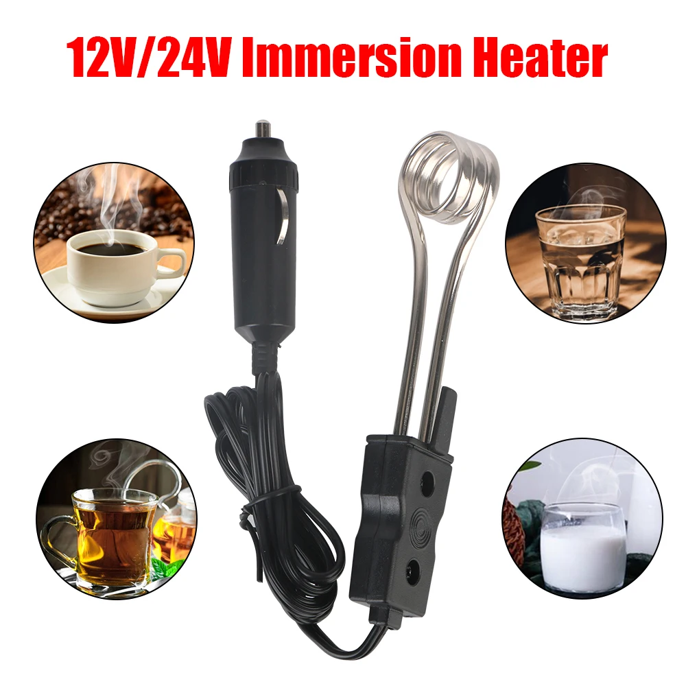 Cigar Lighter Plug High Quality Car Immersion Heater 12V 24V Portable For Tea Coffee Water Electric Heater Safe Warmer