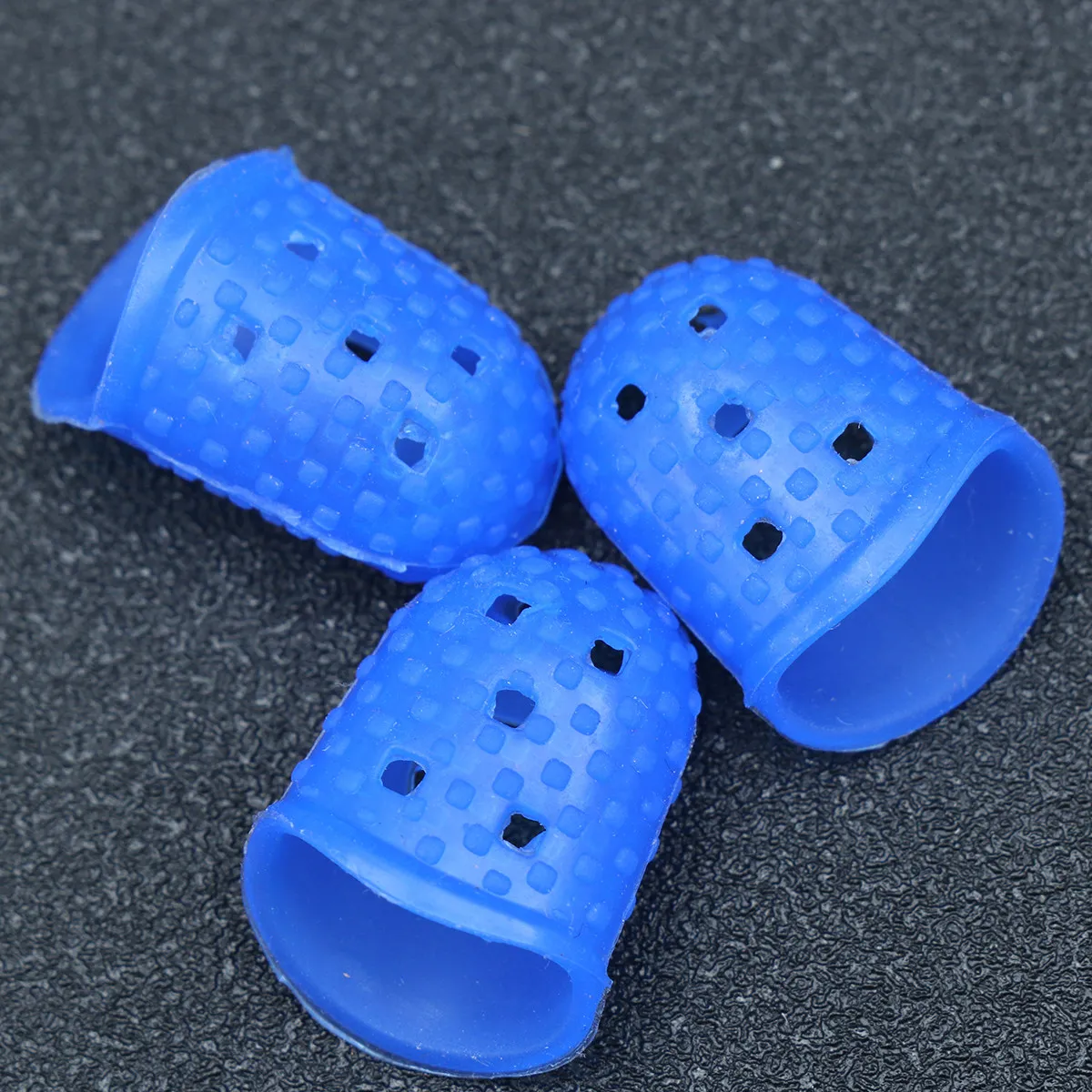 

3Pcs Non-Slip Anti-Scalding Finger Tips Protection Dark Blue Size L Fingertip Protector for Counting Collating Sorting Guitar