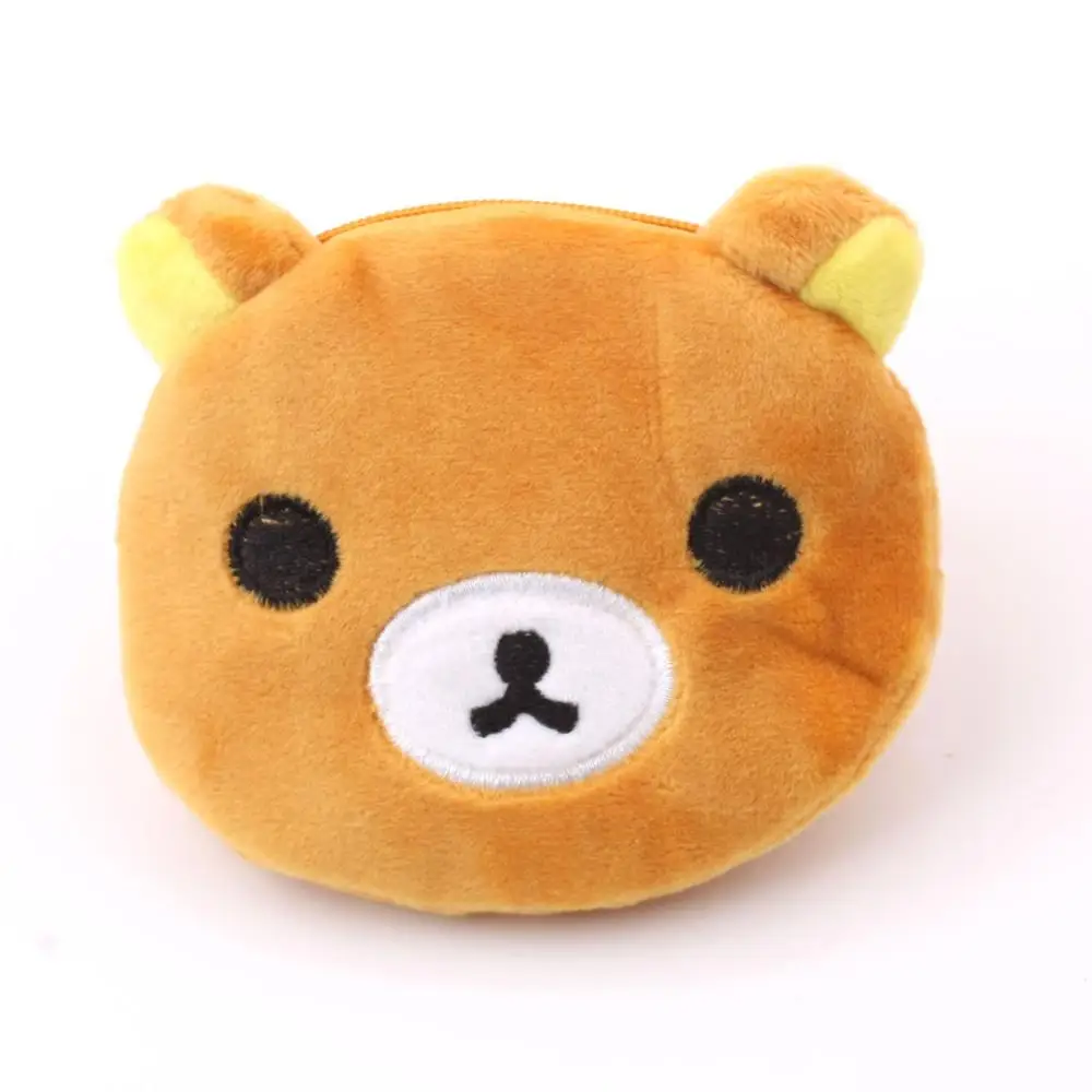 Kids Fashion Cute Cartoon Anime Animals Plush Wallet Coin Purses Earphone USB Cable Key Coin Card Holder Storage Bag