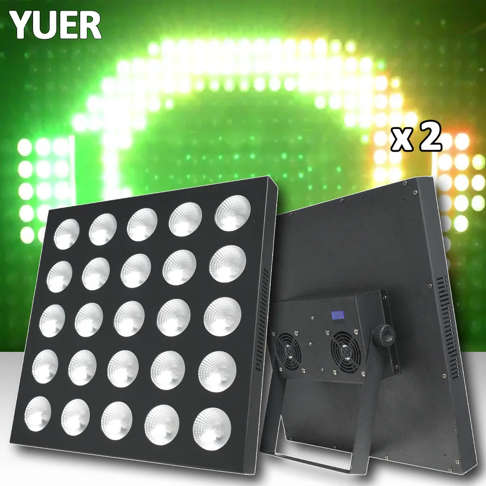 2PCS LED Matrix 25x30w RGBW Strobe wash Effect Party Indoor Dj Disco DMX512 Music Control Stage Ligthing Bar Club Dance Party