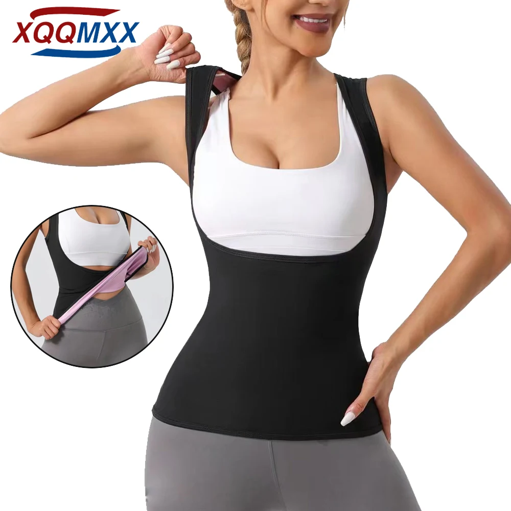 

XQQMXX 1Pcs Sauna Sweat Vest Workout Tank Top Waist Trainer for Women Compression Workout Enhancing Vest