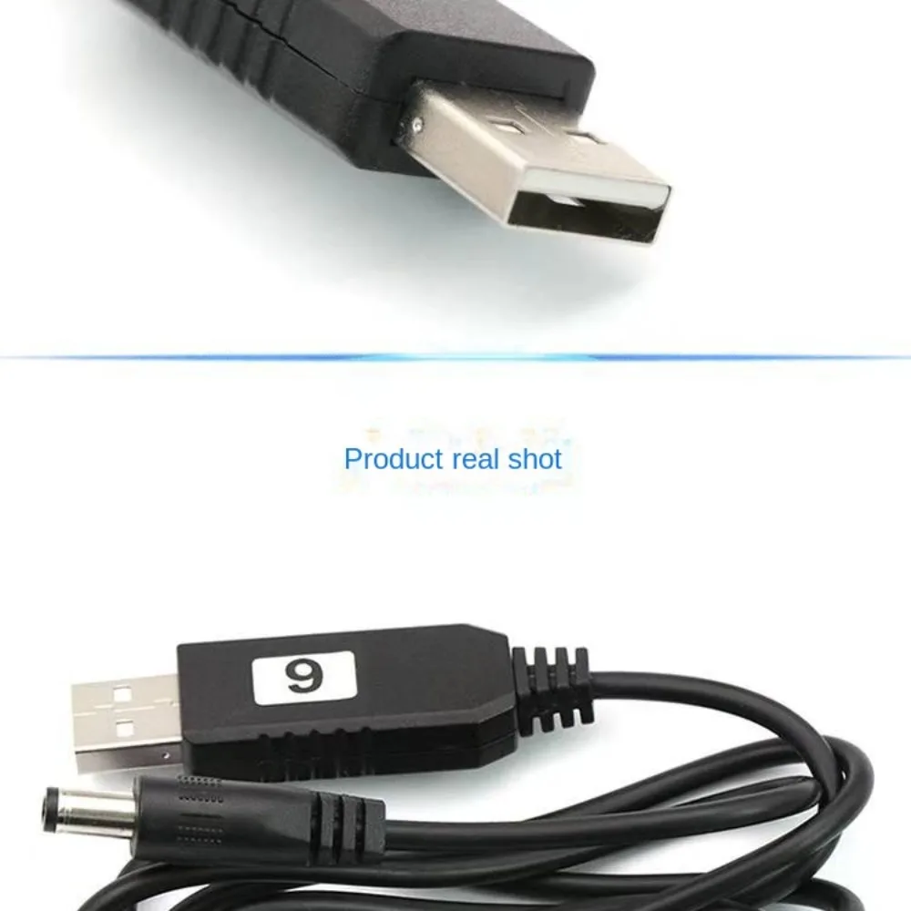 DC 5V to 9V/12V Cable Boost Converter 2.1X5.5MM Plug Step-up Cord Power Cable for Wifi Router Modem Fan Speaker USB to DC