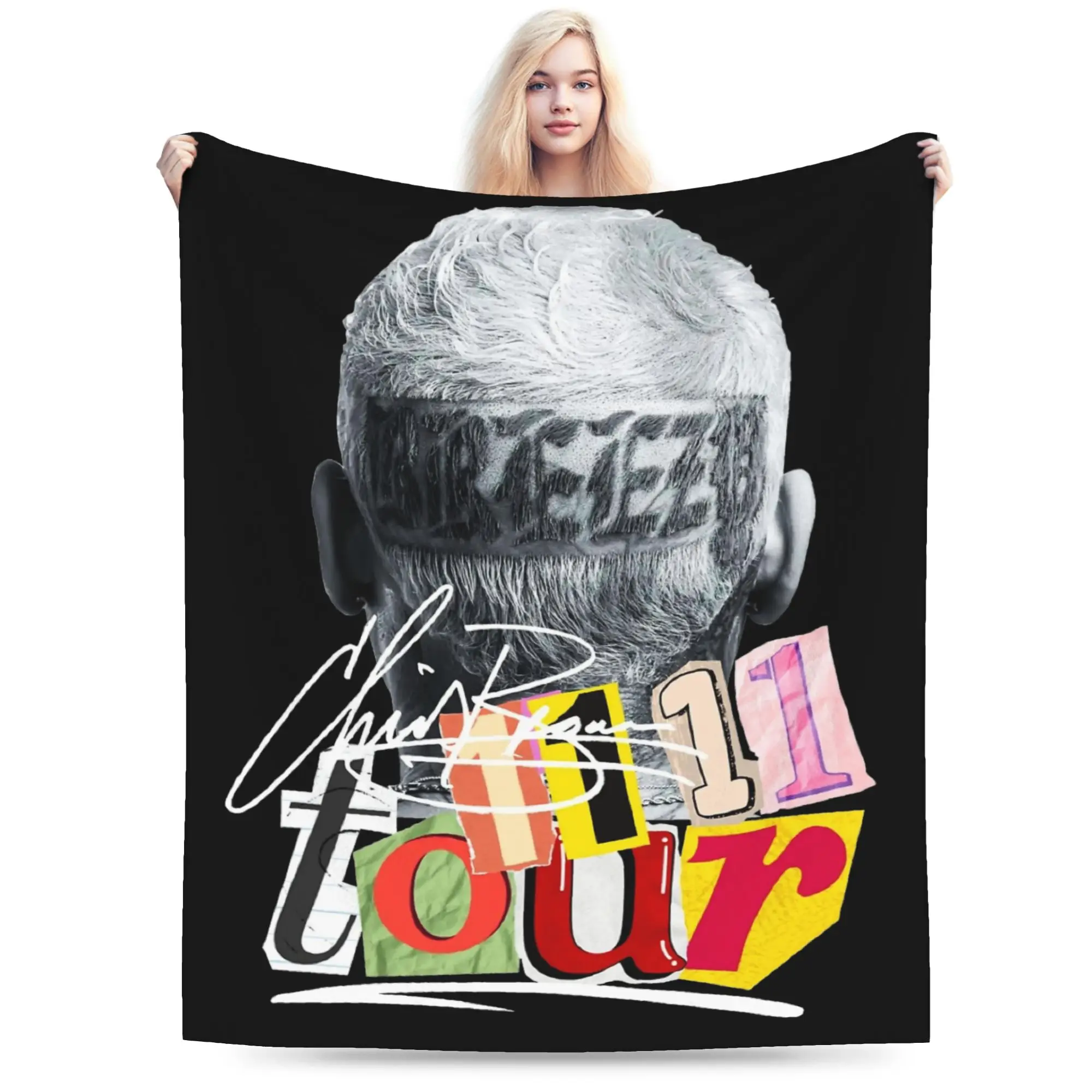 

Chris Brown Blanket Fleece Spring/Autumn Portable Soft Throw Blankets for Bedding Couch Plush Thin Quilt