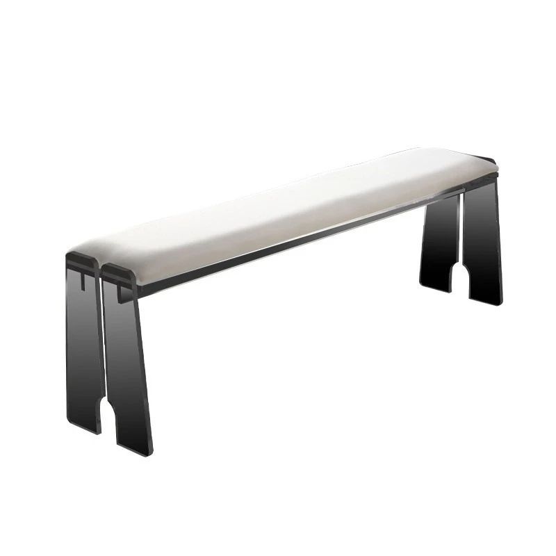 Simple cream minimalist style bench dining chair household living room entrance solid wood bench