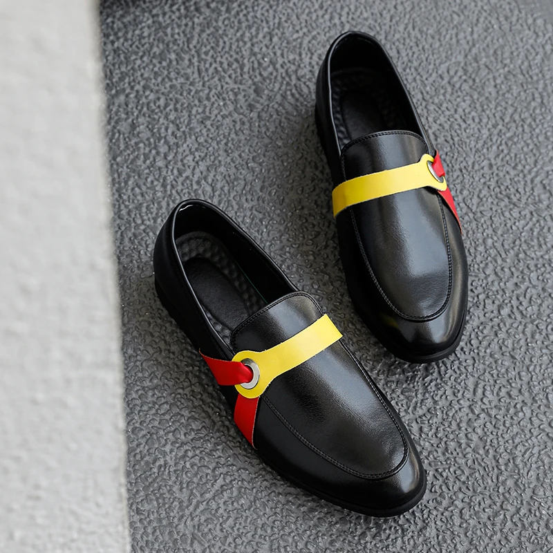 

Men's Color-blocked Loafers with Flat Heel and Soft Sole Stylish and Comfortable Suitable for All Seasons and Casual Walking.