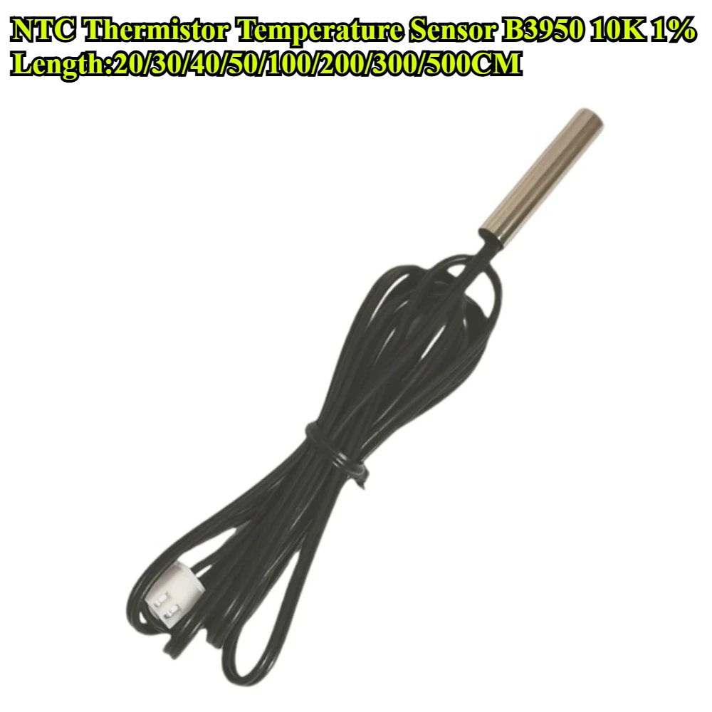 5Pcs/lot NTC Thermistor Temperature Sensor B3950 10K 1% Waterproof Probe Air Conditioning Probe 20/30/40/50/100/200/300/500CM