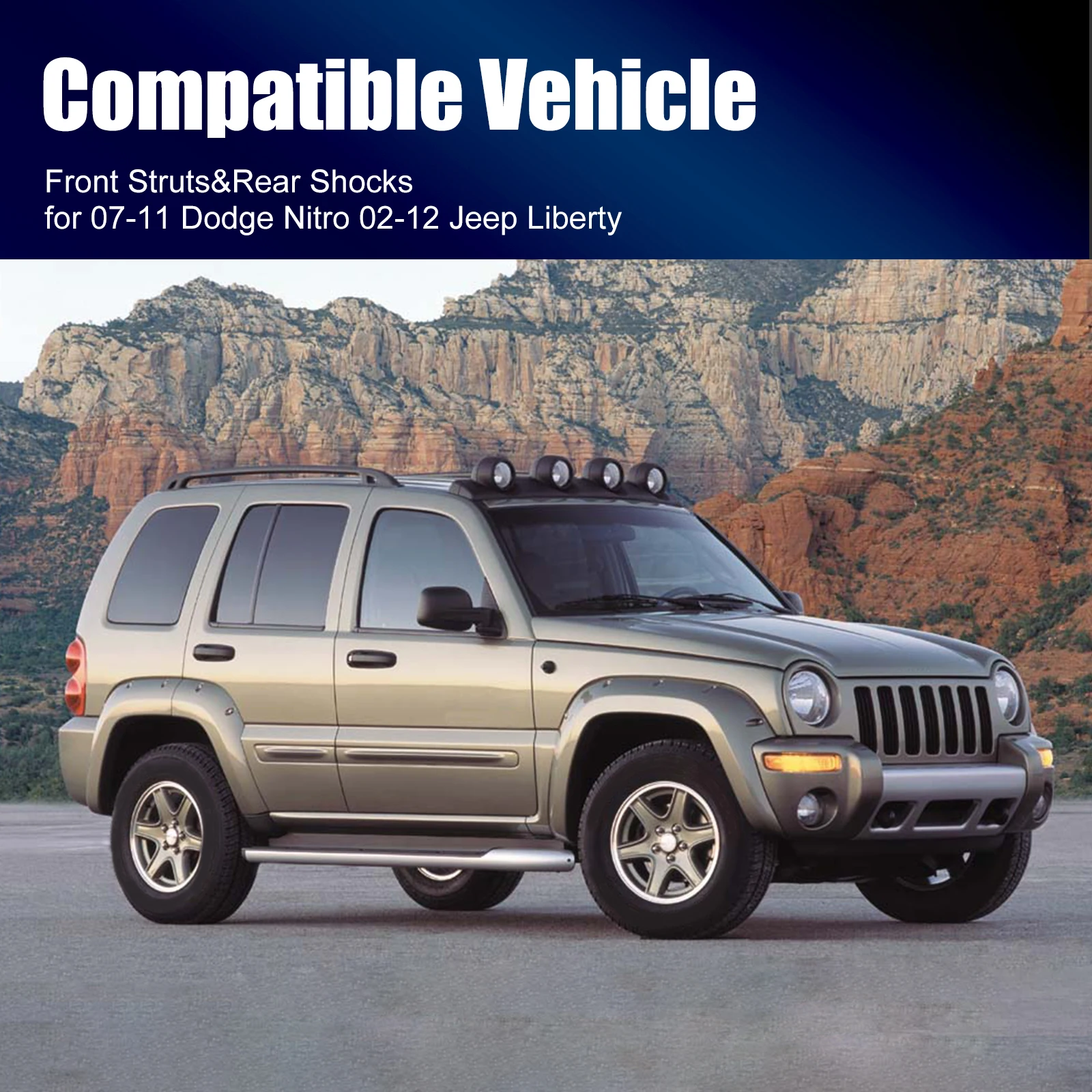 الدعامات الأمامية والصدمات الخلفية لـ 07-11 دودج نيترو 02-12   جيب ليبرتي