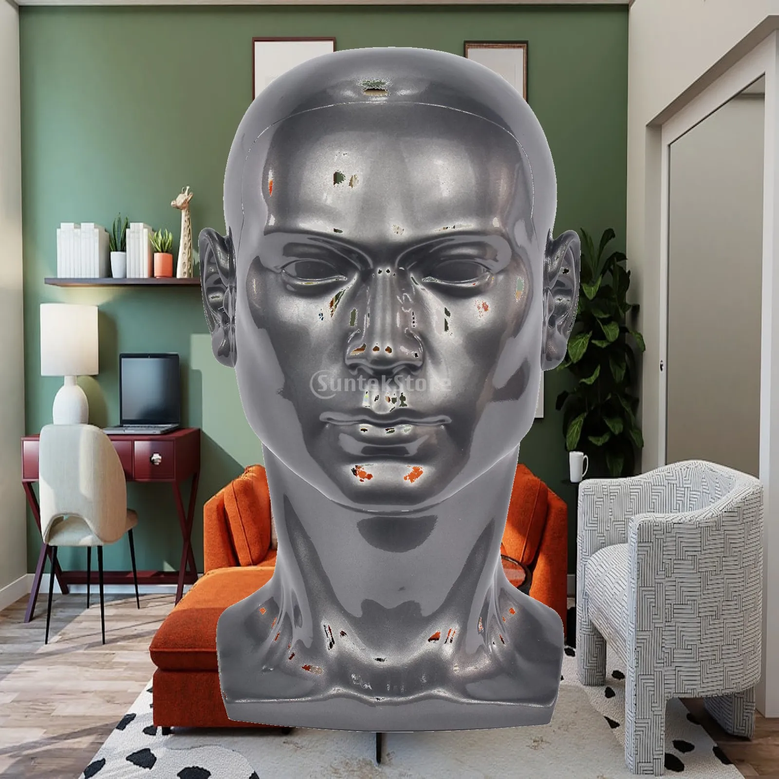 20 Inch Foam Head Male PVC Manequins Manican Heads for Wigs Barber Manaquine Heads Maniquins Stand Head