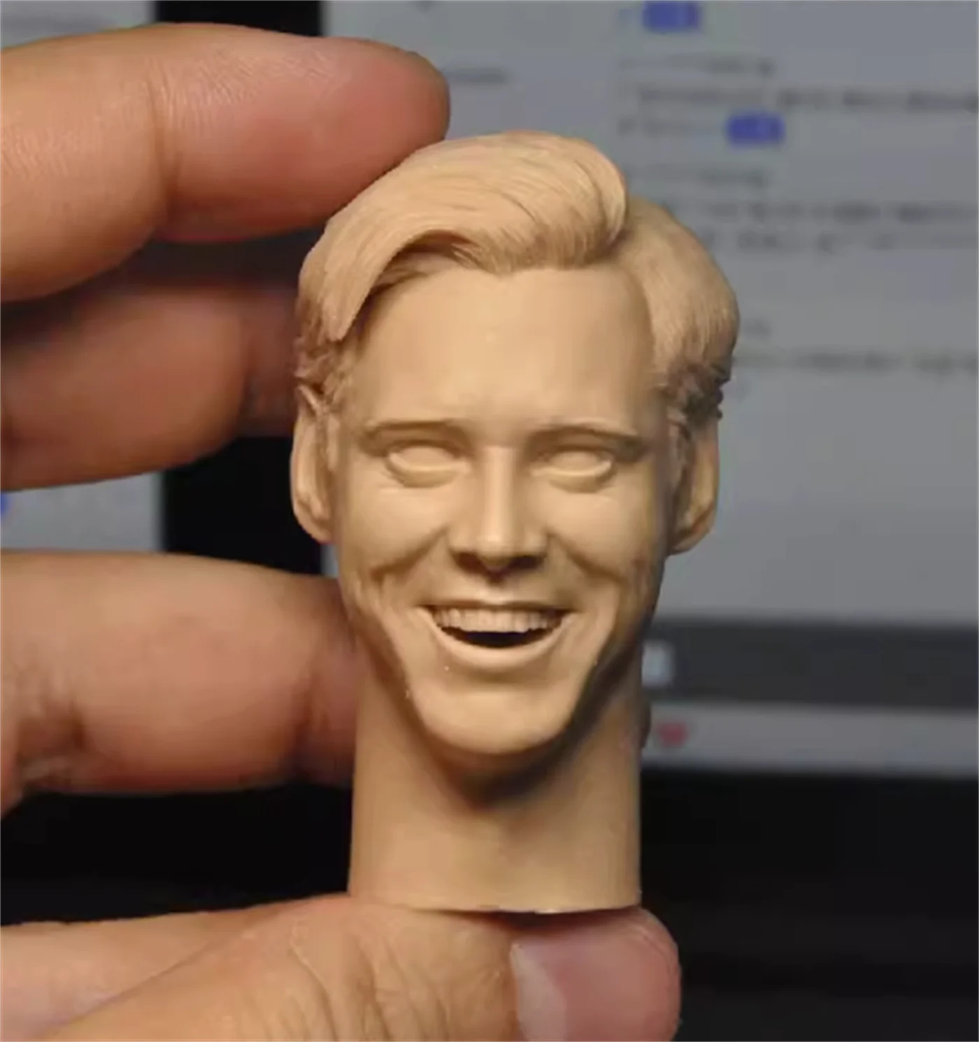 

1/6 Scale Unpainted Jim Carrey Head Sculpt Model For 12 inch Action Figure Movie Star Anime Head Sculpt