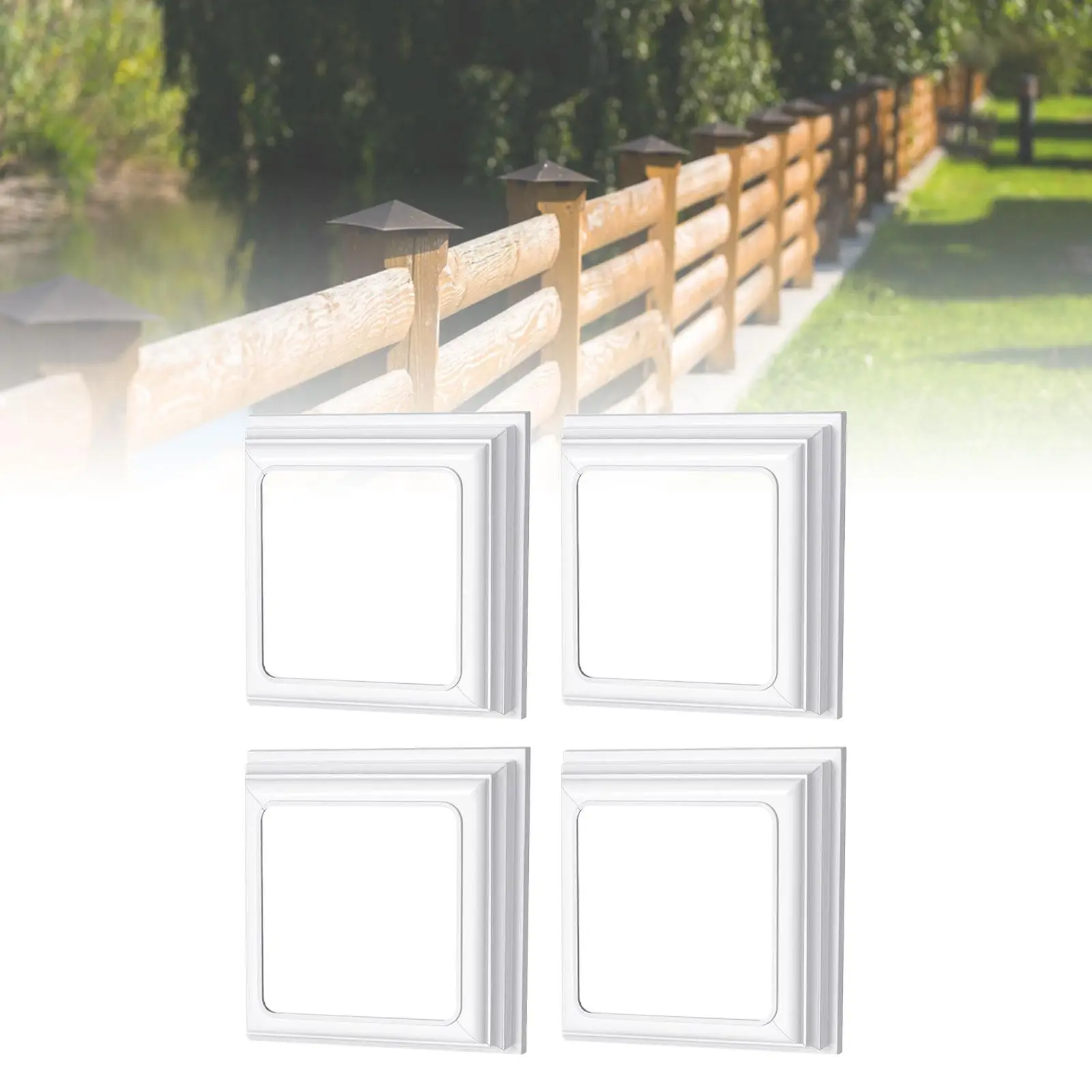 

4Pcs Vinyl Post Skirts for 4 inch x 4 inch Solid Easy to Install Convenient Vinyl Fence Post Skirts for Porch Fence Deck Patios