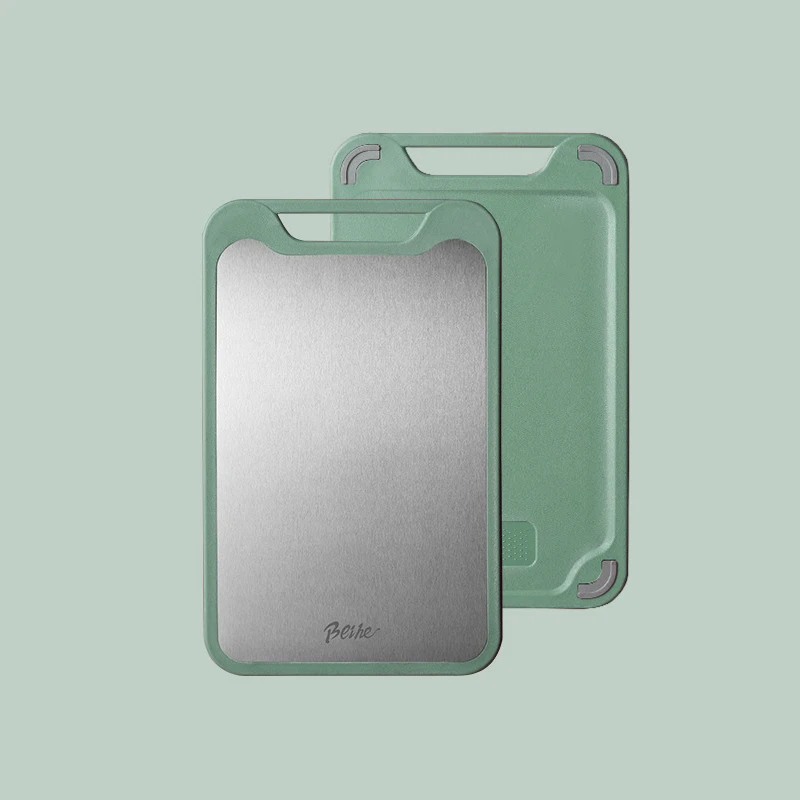  1pc Cutting Board Two Sides Of Stainless Steel and Plastic Dual-purpose Multifunctional Cut Vegetables and Meat Chopping Boar
