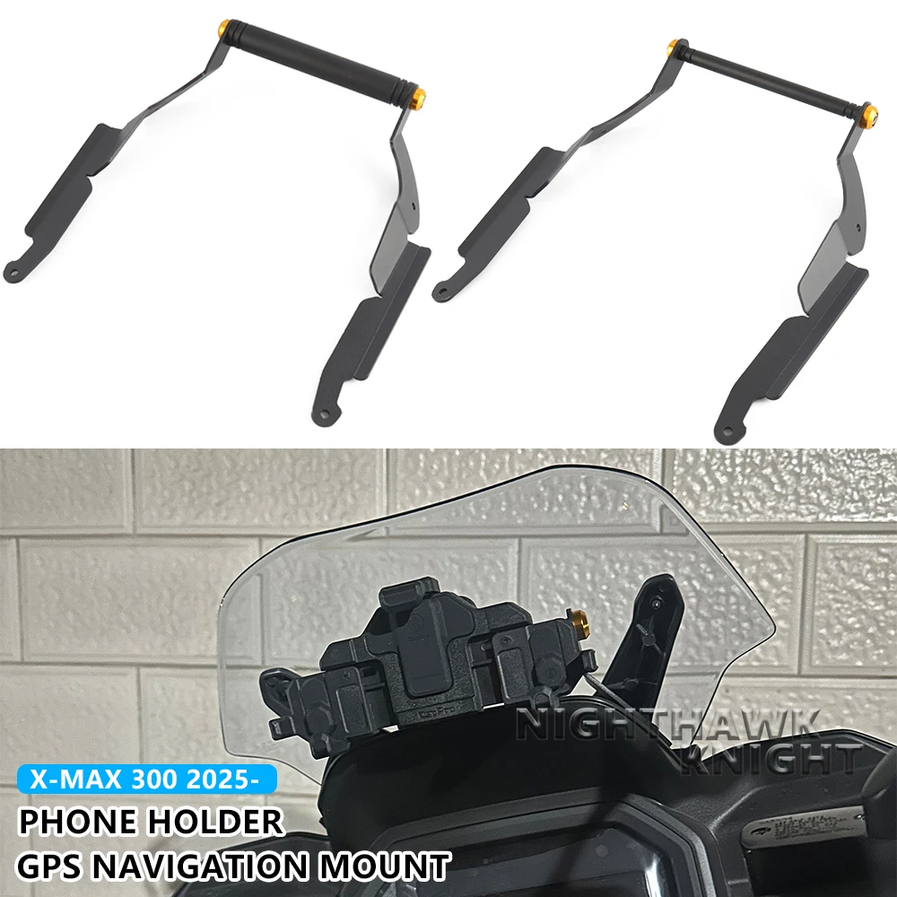 

Держатель для телефона и GPS-навигатора из алюминия с ЧПУ для мотоцикла YAMAHA XMAX300 X-MAX 300 2025 2026, крепление на лобовое стекло