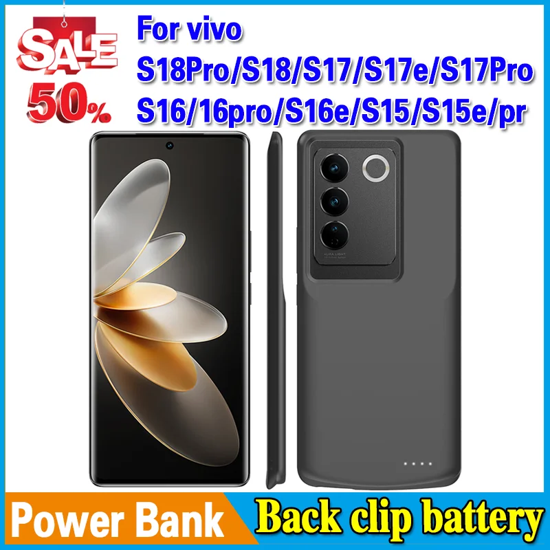

Back Clip Battery Power Bank for vivo S18Pro/S18/S17/S17e/S17Pro/S16/16pro/S16e/S15/S15e/pro Battery Power Case Powerbank