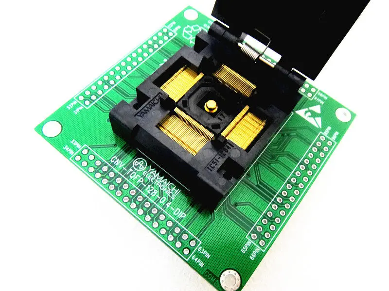 IC51-1284-1702 QFP128 Test Seat Programming Seat IC Burner Socket Spacing: 0.4mm
