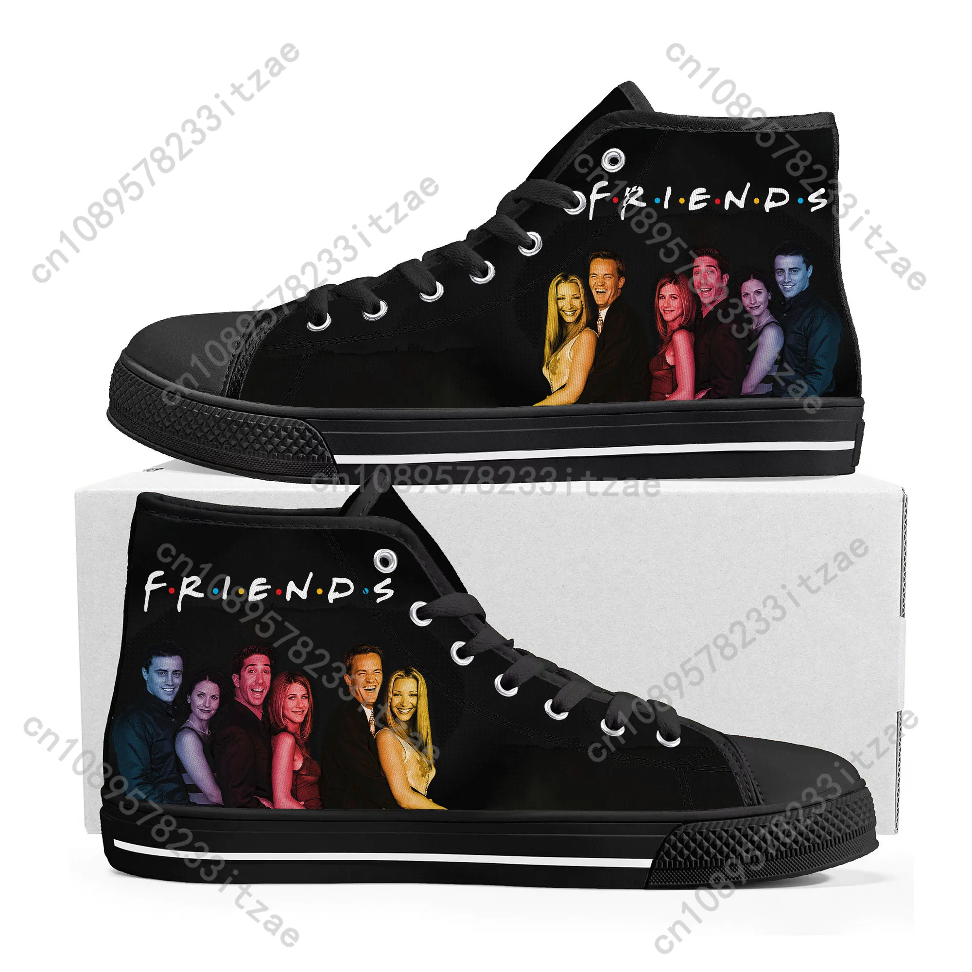 

Friends TV Show Central Perk Coffee High Top Sneakers Mens Womens Teenager Canvas Sneaker Casual Custom Shoes Customize Shoe