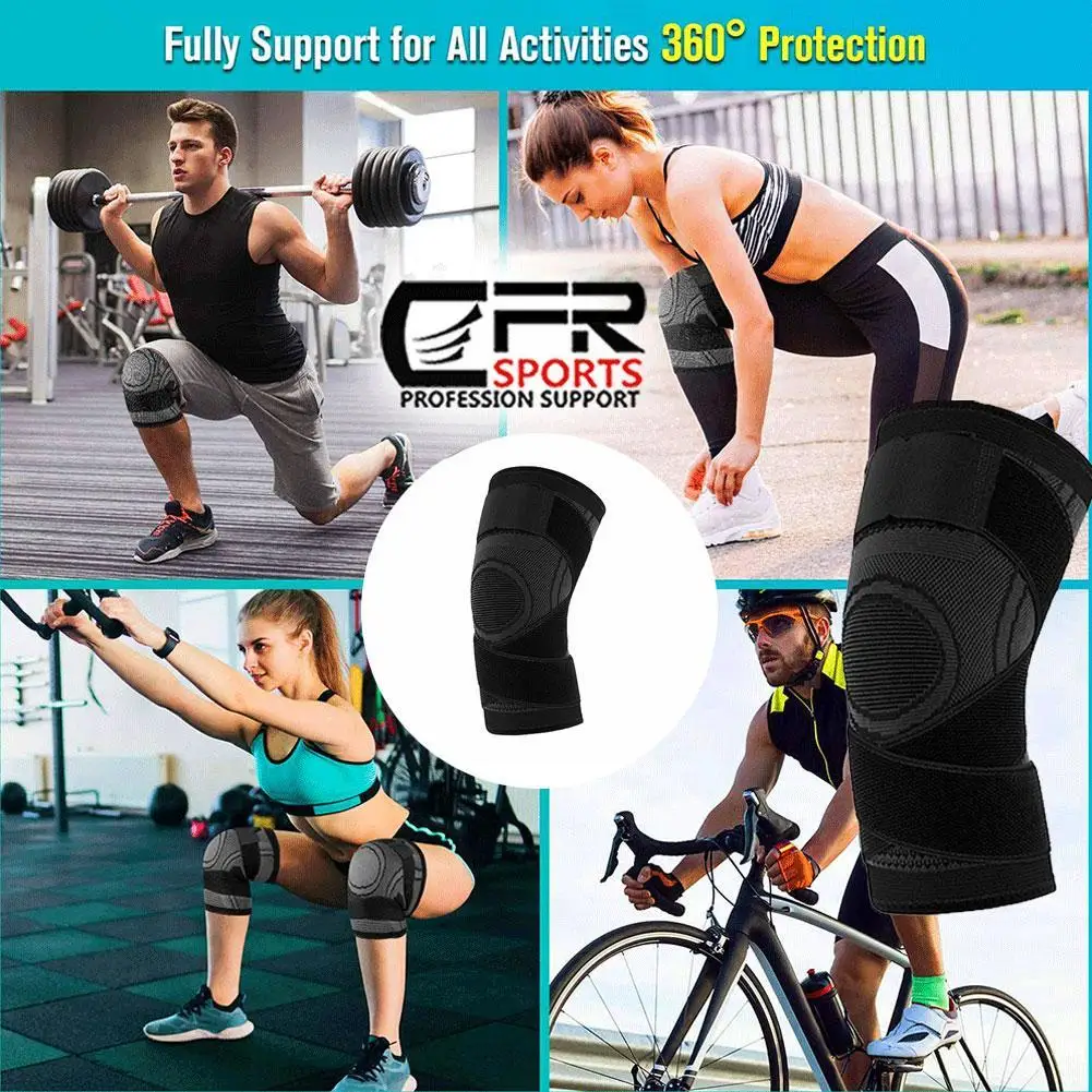 1Pcs Knee Pads Braces Sports Support Kneepad Men Women for Arthritis Joints Protector Fitness Compression Sleeve V3E6